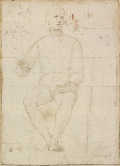 Studie af en siddende mand, begyndelsen af det 16. århundrede af Raphael