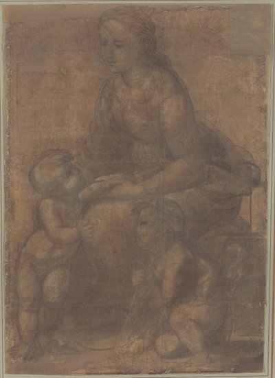 Madonnaen og barnet med Johannes Døberen af Raphael
