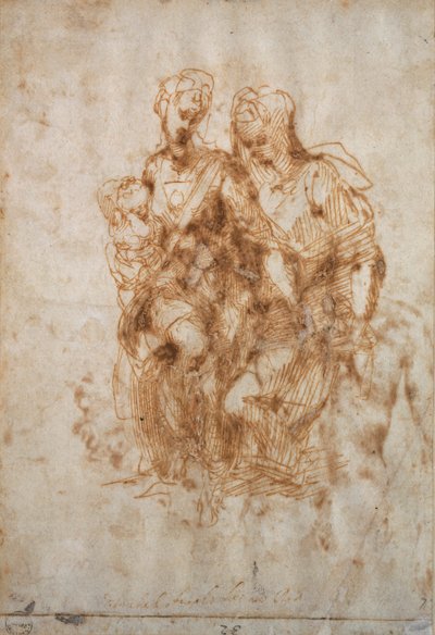 Jomfruen og barnet med St Anne, c1500-1520 af Raphael