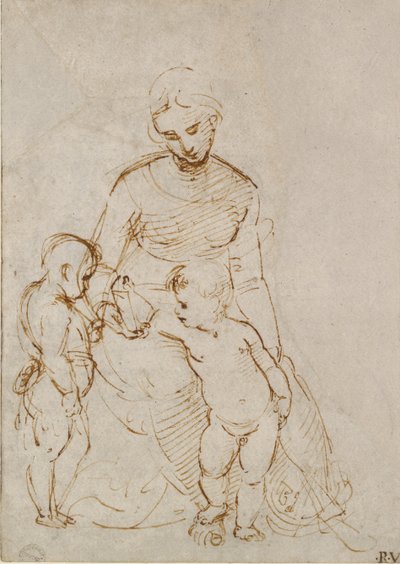 Jomfruen og barnet med Johannes, begyndelsen af det 16. århundrede af Raphael