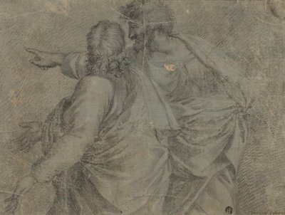 To mænd, der samtaler og gestikulerer af Raphael