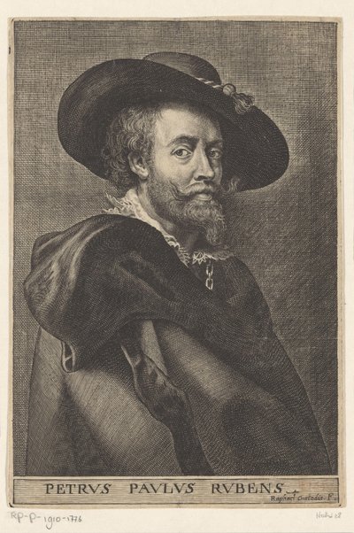 Portræt af Peter Paul Rubens Peter Paul Rubens (titel på objekt) af Raphael Custos