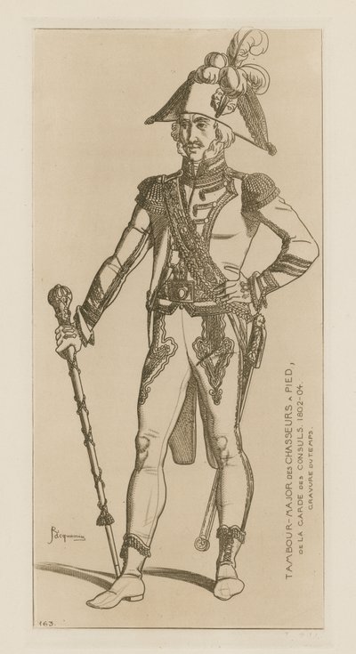 Drum Major af chasseurs en pied af den konsulære vagt, 1802-04 af Raphael Jacquemin