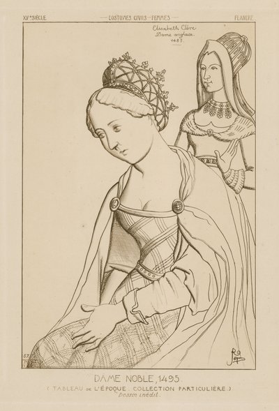 Elizabeth Clere, engelsk adelig kvinde, 1495 af Raphael Jacquemin