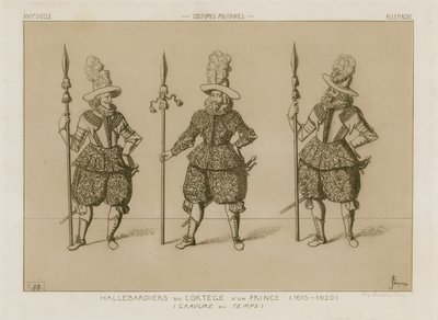 Helleberdiere af en fyrstes kortege, 1615-1620 af Raphael Jacquemin