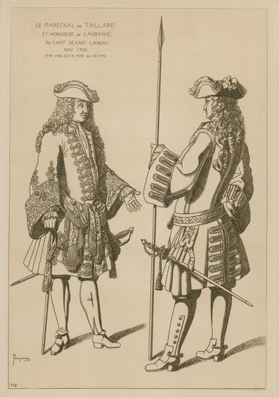 Marskal af Tallard og hr. Laubanie i lejren før slaget ved Landau, november 1703 af Raphael Jacquemin