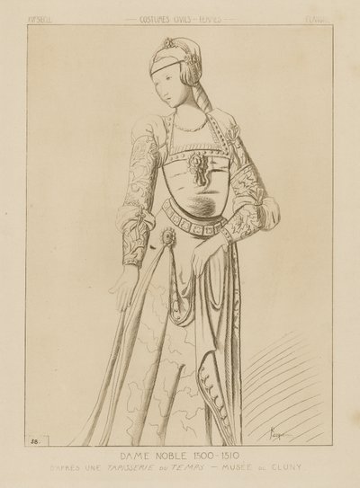 Adelig kvinde, 1500-1510 af Raphael Jacquemin