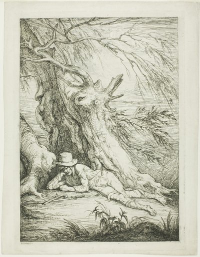 Brigand liggende under et træ af Raphael Lamar West