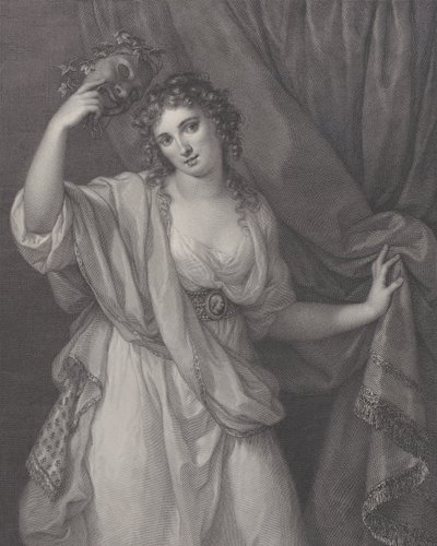 Lady Hamilton som tegneseriemuse, Thalia, 1791. af Raphael Morghen