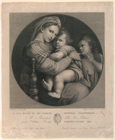 Madonnaen af ​​stolen af Raphael Morghen