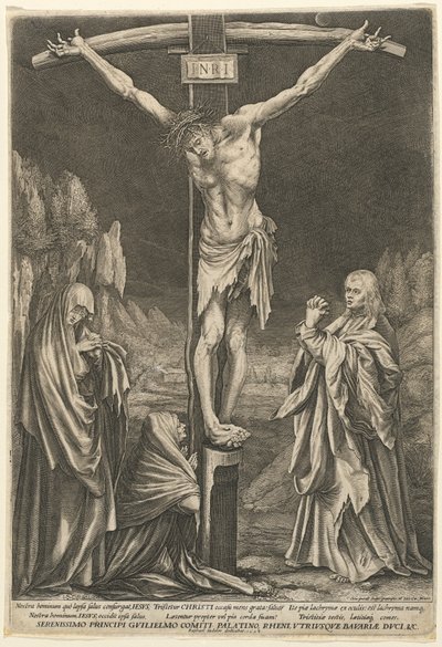 Den lille korsfæstelse af Raphael Sadeler I after Matthias Grünewald
