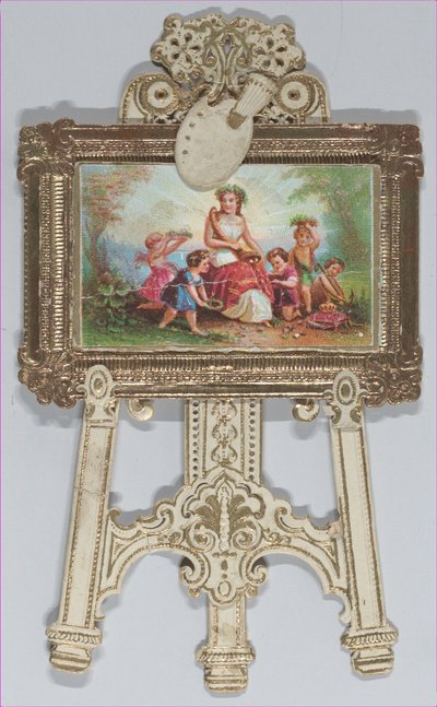 Valentine - Stående staffeli, kromolitograferet familie, 1873. af Raphael Tuck and Sons