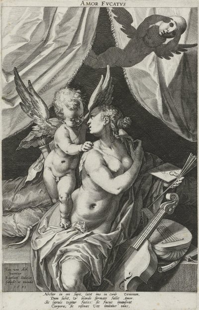 Allegori om bedragerisk kærlighed Amor Dvcatvs (titel på objekt) af Raphaël Sadeler (I)