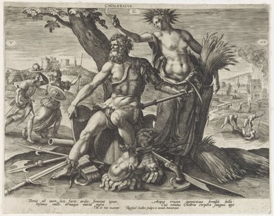 Kolerisk temperament (titel på objekt) Vier temperamenten (serietitel) af Raphaël Sadeler (I)