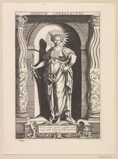 sindets gave Spiritvs Intellectvs (titel på objekt) Helligåndens syv gaver (serietitel) af Raphaël Sadeler (I)
