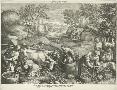 Efterår Avtvmnvs (titel på objekt) Four Seasons (serietitel) af Raphaël Sadeler (I)