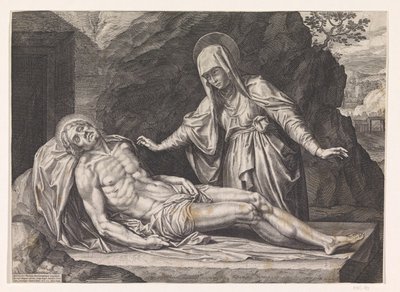 Maria med Kristi legeme af Raphaël Sadeler (I)