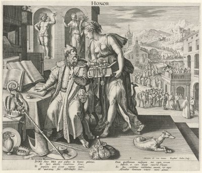 Middelalder under indflydelse af ære Ære (titel på objekt) The Four Ages (serietitel) af Raphaël Sadeler (I)