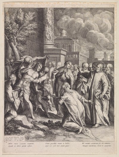 Opdragelse af Lazarus af Raphaël Sadeler (I)