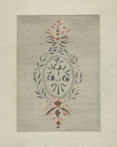 Detalje af stencileret væg, ca. 1937. af Ray Holden