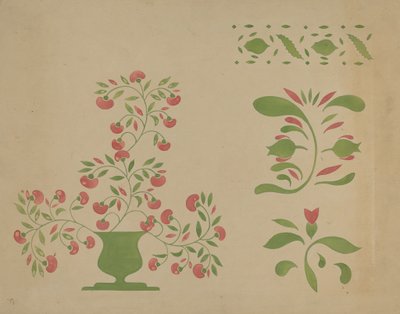 Stencil vægdekoration, ca. 1936. af Ray Holden