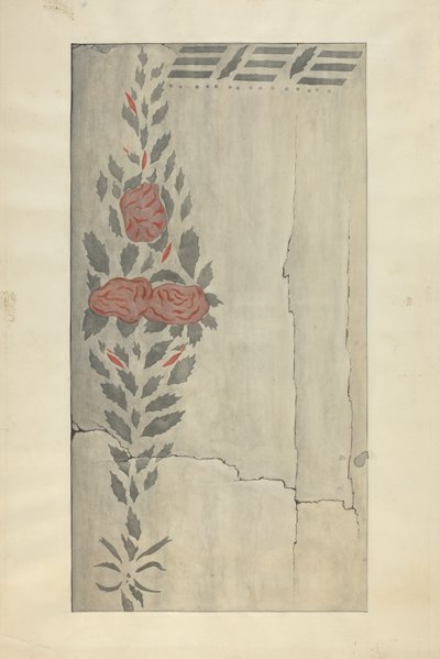 Vægstencilsektion af, ca. 1937. af Ray Holden