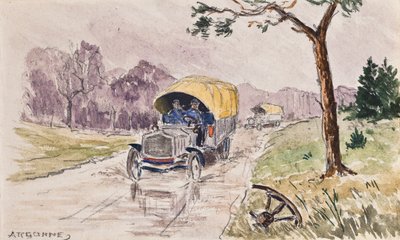 Argonne, ca. 1914-18 (tegning) af Raymond Bonnefon