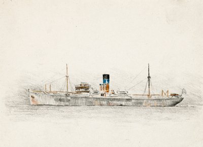 Last på Gironde-flodmundingen (kul og pastel) af Raymond Bonnefon