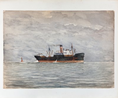 Last på Gironde-flodmundingen (gouache) af Raymond Bonnefon