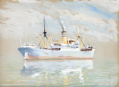 Last på Gironde-flodmundingen (gouache på papir) af Raymond Bonnefon