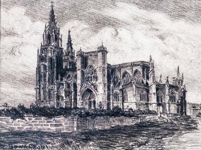 Katedral (trækul) af Raymond Bonnefon