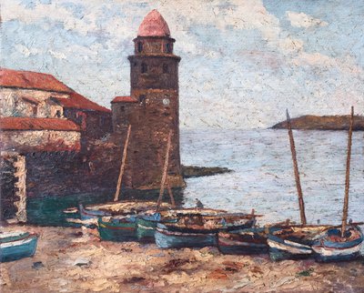 Collioure (olie på lærred) af Raymond Bonnefon