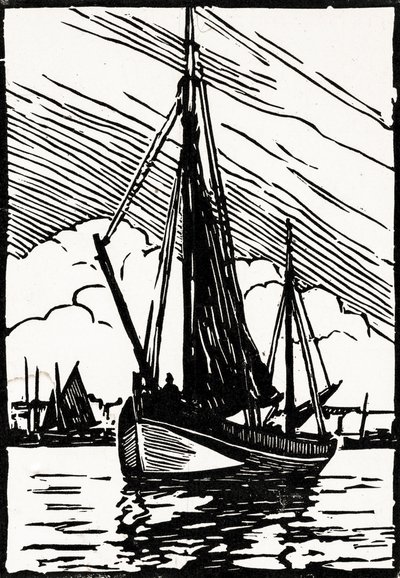 gabarre (linoleumssnit) af Raymond Bonnefon