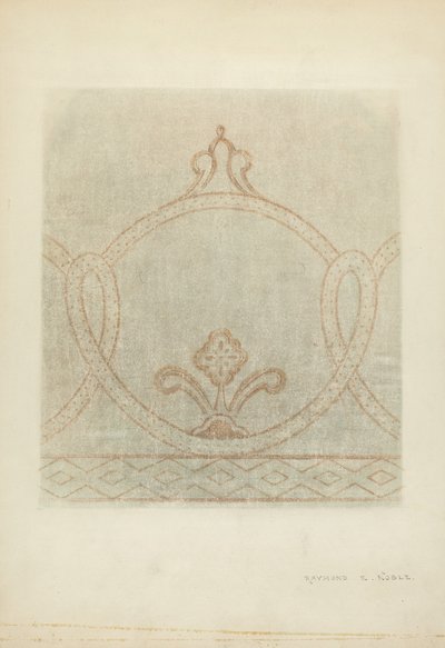 Vægmaleri Restaurering Tegning, ca. 1940. af Raymond E. Noble