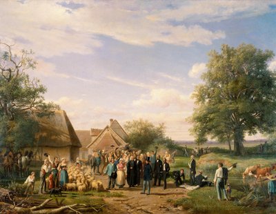 Napoleon III besøger gården Coudray i Sologne Maleri af Raymond Esbrat (1809-1856) 1800-tallets Orleans. Museum for Skønne Kunster af Raymond Esbrat