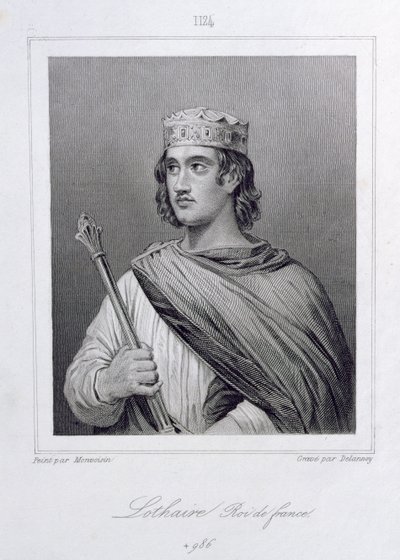 Lothar (941-986), konge af Frankrig, graveret af Delannoy af Raymond Quinsac Monvoisin