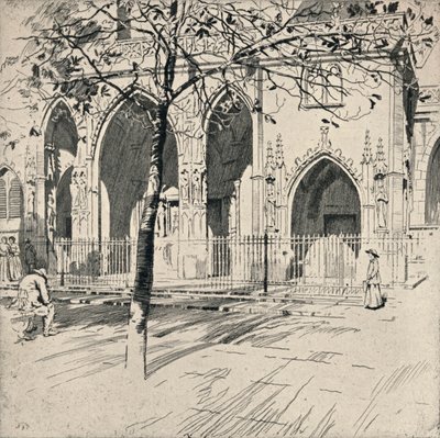 Facade af kirken St Germain-lAuxerrois, 1915 af Raymond Ray Jones