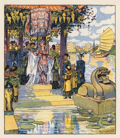 Les Mille et Une Nuits / Tusind og én nat (farvelitografi) af Raymond de la Neziere