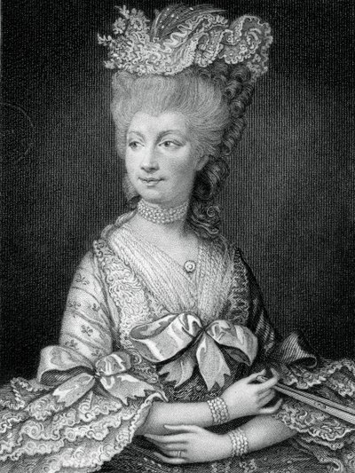 Dronning Charlotte, dronningekonsort af George III, 1800-tallet. af Read