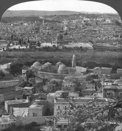 Jerusalem den Hellige By, reddet fra tyrkerne, Palæstina, Første Verdenskrig, c1917-1918 af Realistic Travels Publishers