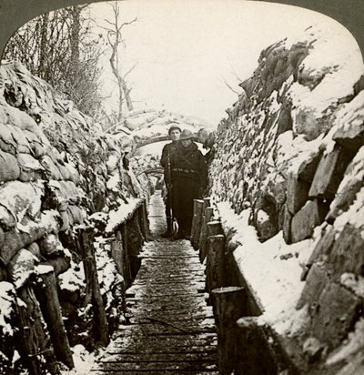 Vinter i de belgiske skyttegrave i Nieuwpoort, Belgien 20. århundrede. af Realistic Travels Publishers