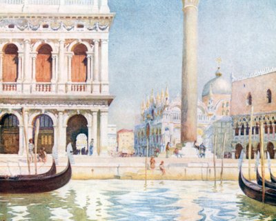 Biblioteket, Piazzetta (farvelitografi) af Reginald Barratt