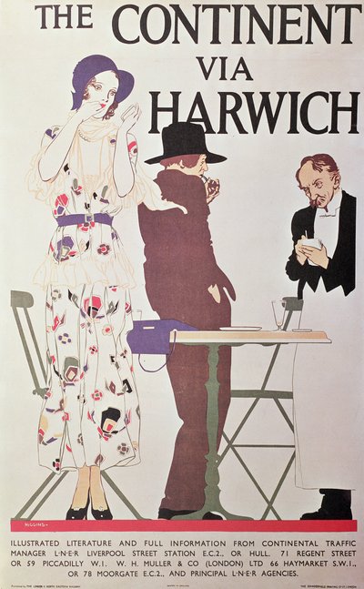 Kontinentet Via Harwich (plakat) af Reginald Edward Higgins