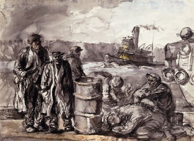 På havnen af Reginald Marsh