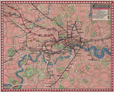 Underjordisk kort over London af Reginald Percy Gossop