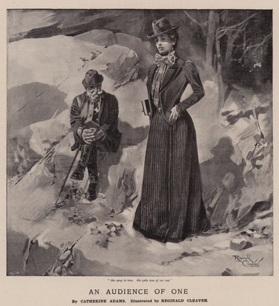 Et publikum på én (kobberstik) af Reginald Thomas Cleaver