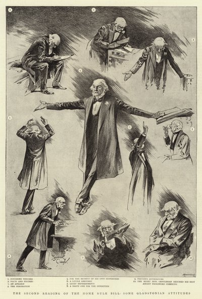 Andenbehandlingen af hjemmestyreloven, nogle Gladstonske holdninger (litho) af Reginald Thomas Cleaver