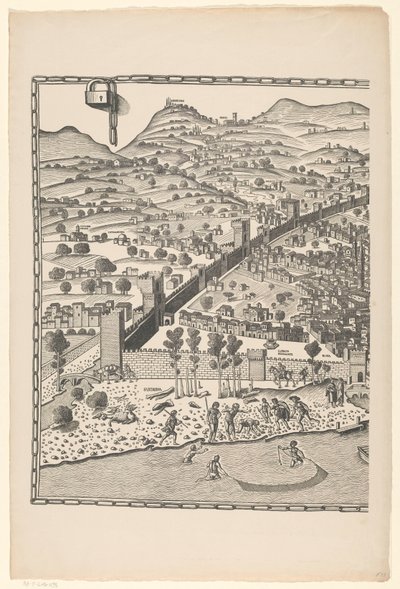 Udsigt over Firenze (venstre del) Fiorenza (titel på objekt) af Reichsdruckerei