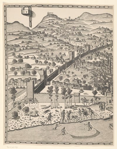 Udsigt over Firenze (venstre del) Fiorenza (titel på objekt) af Reichsdruckerei