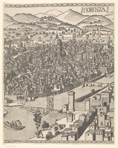 Udsigt over Firenze (midterste del) Fiorenza (titel på objekt) af Reichsdruckerei